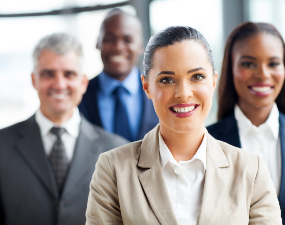 portrait of family standing together